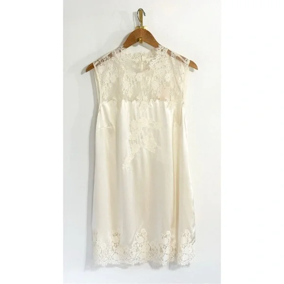 NWT DÔEN White Silk Mini Lace Valeria Sleeveless Dress - Picture 2 of 8